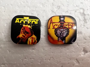 Vintage Heavy Metal ACCEPT Set Of 2 Badges Buttons Pin Pinback 1.25" - RARE HTF - Picture 1 of 6