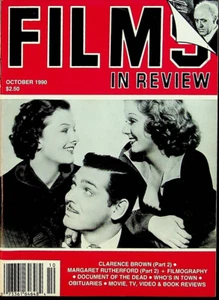Films in Review Magazine October 1990 Myrna Loy Clark Gable Jean Harlow - Picture 1 of 2