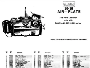 COATS 20-20 AIR FLATE TIRE CHANGER PARTS MANUAL on CDROM - Bild 1 von 3