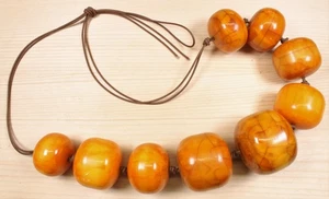 Enorme collana di perle commercio ambra copale africana berbera marocchina X671D - Foto 1 di 8
