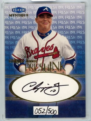 Fleer Sky Box Chipper Jones 1999 automático【052/500】 Atlanta Braves Foto 1 de 2