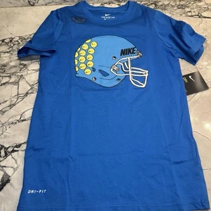 Nike Youth Small (8) Football Tee Shirt Blue NEW - Picture 1 of 4