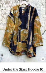 Free Size Kantha Bae Under The Stars Hoodie Pullover Vintage Sari Baumwolle Gaze Sweat - Bild 1 von 10