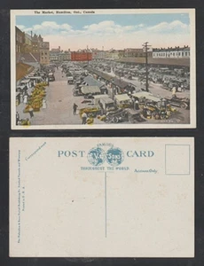 Hamilton Ontario Postcard The Market Automobiles Unused White Border - Foto 1 di 3