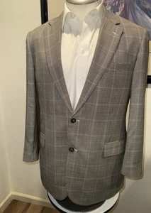 Neuwertiges Brooks Brothers Sakko M grau Hahnentritt kariert 100% Wolle Blazer 44 L - Bild 1 von 14