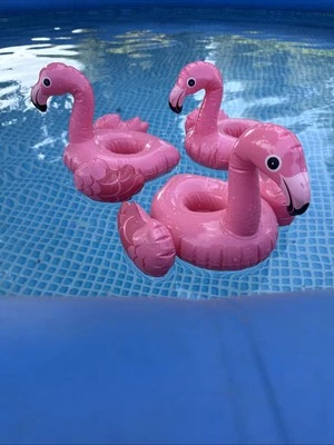 Flamingo Inflatable Drink Floaties - 3 Pack - Image 1 of 4