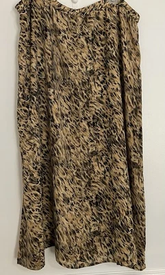 Coldwater Creek Skirt Size 16W 18W 1X Animal Print Lined Career Office Side Slit - Image 1 of 4