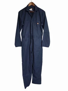Dickies Mens Navy Blue Coverall Size 46 Long Sleeve Workwear Mechanic - Picture 1 of 6