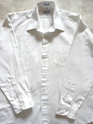 Ketch mens white dress shirt 17 1/2 34-35 long  sleeve button single pocket soft - Image 1 of 4