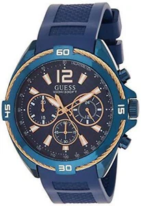 Guess Herren-Armbanduhr W1168G4 Surge Chronograph blau Harzarmband - Bild 1 von 6