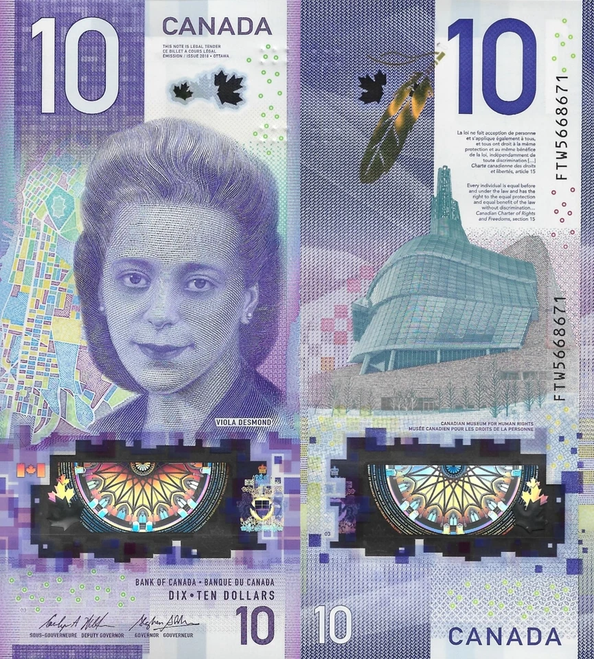Canada 10 Dollars 2018 P 113 Polymer UNC - Image 1 of 1