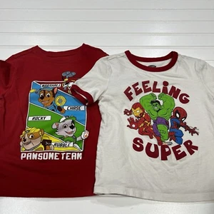 Old Navy Boy’s Super Hero Short Sleeve Graphic Shirt Size 5T Red Paw Patrol - Picture 1 of 7