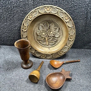Hand made / Wooden Mixed lot 5 pieces incl Plate / Vase - Treen - Picture 1 of 18