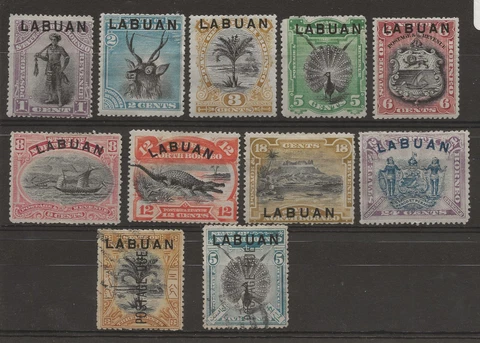 Labuan 1894 Set Mint MH including 2 x postage due Used Cover