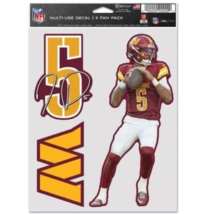 JAYDEN DANIELS WASHINGTON COMMANDERS 3 PIECE MULTI-USE DECALS NFL LICENSED - Picture 1 of 1