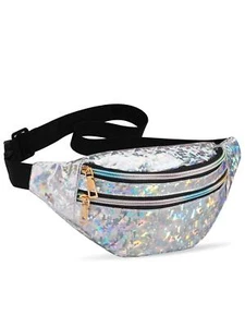 Holographic Fanny Packs for Women Cute Waist Packs Shiny Waist Bum Bag Waterp... - Picture 1 of 7