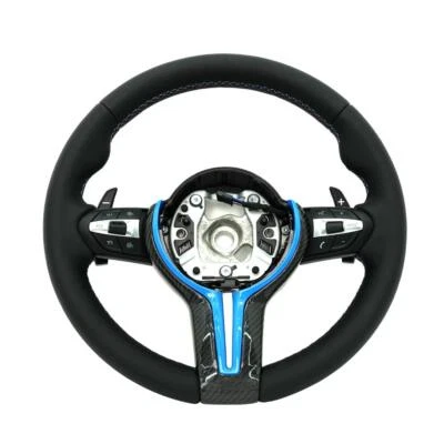 Volante y moldura de fibra de carbono azul para BMW F30 F10 F06 F12 F13 X3 X4 X5 X6 Foto 1 de 4