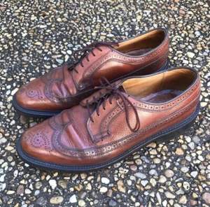 Vintage Punched Wing Tip Dress Brogues Oxfords Classic Style Rockabilly 10 C - Picture 1 of 8