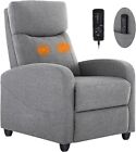 Sweetcrispy Recliner Chair for Adults, Massage Fabric Small Recliner Home