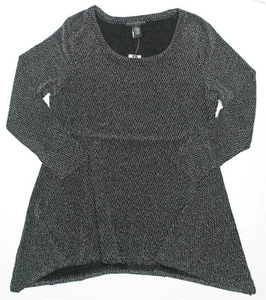 Grace Elements Size XL Black Silver LS Top Pullover Sweater Shirt Crew Neck Ligh - Picture 1 of 3