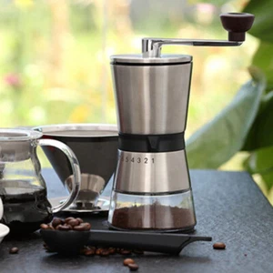 Einstellbar Kaffeemühle Edelstahl Handkaffeemühle Kaffee Mühle Manuell GratMühle - Bild 1 von 12