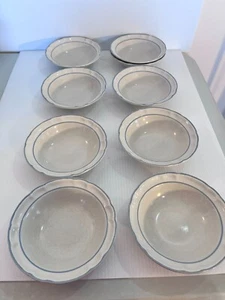 Vintage Lot 9 Cordella Japan Stoneware Blue White Cereal Soup Bowls Bluet - Picture 1 of 5