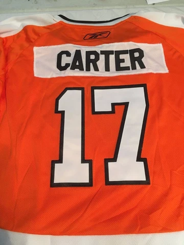 YOUTH JEFF CARTER #17 RETRO PHILADELPHIA FLYERS ORANGE REEBOK JERSEY NWT Cover