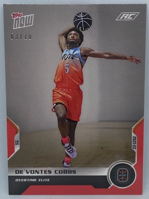 De’Vontes Cobbs - 2021 Overtime Elite OTE Topps Now Debut Card #7 RED #03/10 - Image 1 of 1