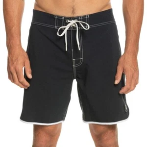 Quiksilver Mens Original Scallop 18" Boardshort Black Size 34 - Picture 1 of 7
