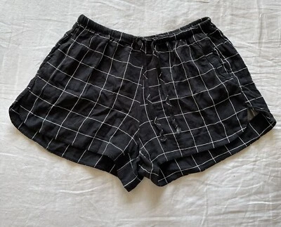 Pantalones Cortos Brandy Melville Eve Rejilla Negro Blanco Bolsillos con Cordón Mujer Talla Única Foto 1 de 4