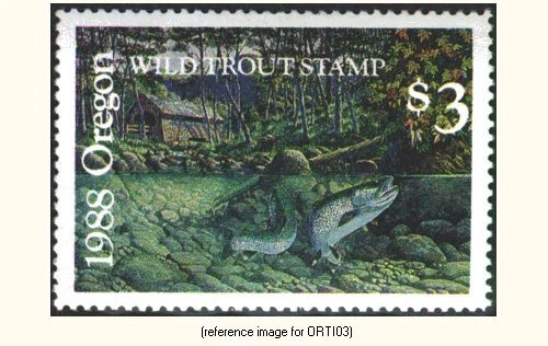 D2K Oregon Wild Trout, Inc. Stamp 1988 $3 - Image 1 of 1
