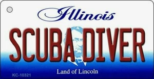 Illinois Scuba Diver Llavero Metal 1.5 X 3 Idea de Regalo Stocking Stuffer #10 Divertido - Imagen 1 de 2