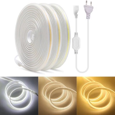 LED COB Streifen Warmweiß Neutralweiß Weiß 230V Band Stripe keine Lichtpunkte DE - Bild 1 von 4