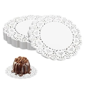 150 Pcs 4.5 Inch White Lace Paper Doilies Round Disposable Placemats for Wedding - Picture 1 of 8