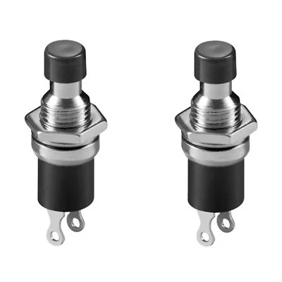 NINIGI ✅Minidrucktaster Schwarz 2 Stück Hochwertige Ausführung Metallhals Minitaster