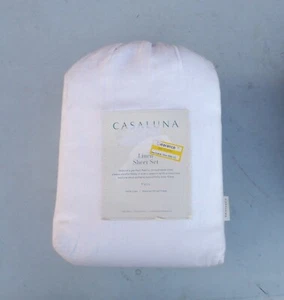New ListingFull Size WHITE 100% Washed Linen Solid Sheet Set - Casaluna™
