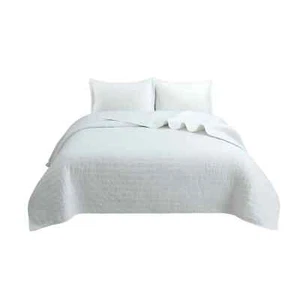 3-PCS 100% Cotton Oversized Bedspread Set Coverlet Quilt Set Stitching - Picture 1 of 21