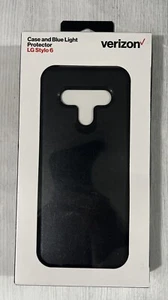 Verizon Rugged Case & Blue Light Screen Protector for LG Stylo 6, Black - Picture 1 of 2