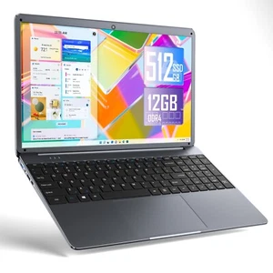 SGIN 15.6'' Laptop FHD 12GB RAM 1024GB SSD Celeron N5095 Up to 2.9 GHz Gray - Picture 1 of 7