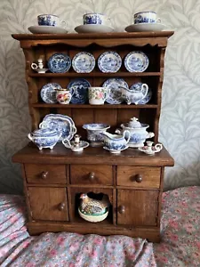 Beautiful Hand Made Small Children's Toy Miniature Oak Welsh Dresser 57cm x 43cm - Picture 1 of 24