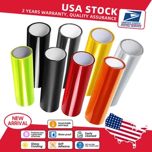 12" Wide Gloss Light Black Smoke Taillight Headlight Fog Light Tint Film Vinyl - Picture 1 of 27