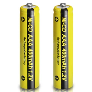 2PCS Rechargeable NiCd AAA 400mAh 1.2V Batteries for Solar-Powered Lights US - Picture 1 of 8