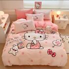 Sanrio Cartoon Hello Kitty 100% Cotton Duvet Cover Set Girls Kids' Bedding Set