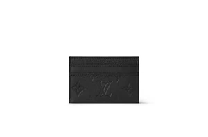 Louis Vuitton Embossed Monogram Shadow Look Double Card Holder M81415 In Black - Picture 1 of 6