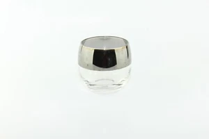 Vaso de vidrio de polietileno Ombre Roly con banda plateada - Imagen 1 de 7