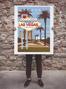 Las Vegas USA print poster wall art travel holiday souvenir gift present - Picture 1 of 2