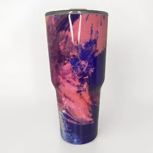 BUILT 30 Oz Stainless Steel Galaxy Tumbler Travel Cup Mug Vacuum Lid Pink Purple - Picture 1 of 7