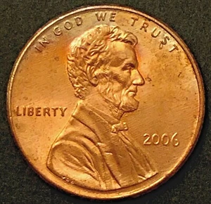 2006-P - LINCOLN MEMORIAL BACK CENT - AU BU - LIGHTLY TONED - Picture 1 of 2