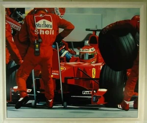 Günther J. Herrmann Fórmula I Ferrari fotorrealismo óleo fechado 2002 firmado - Imagen 1 de 9