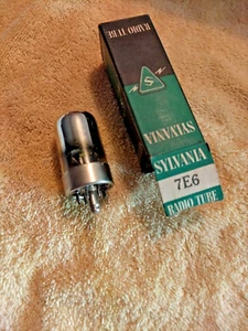 Tubo doble diodo/triodo Sylvania 7E6. Nuevo de Lote Antiguo Probado Nuevo en Caja Bueno - Imagen 1 de 3